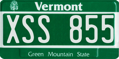 VT license plate XSS855