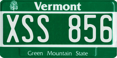 VT license plate XSS856