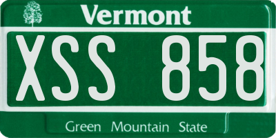 VT license plate XSS858