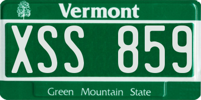 VT license plate XSS859