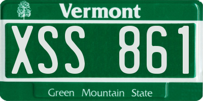 VT license plate XSS861