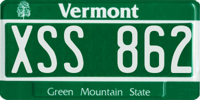 VT license plate XSS862
