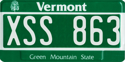 VT license plate XSS863