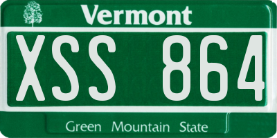 VT license plate XSS864