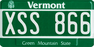 VT license plate XSS866