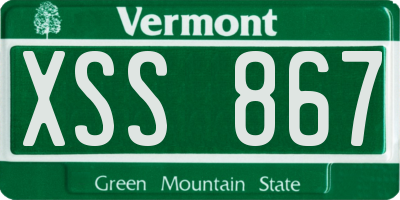 VT license plate XSS867