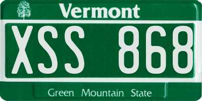 VT license plate XSS868