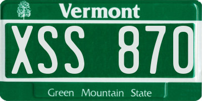 VT license plate XSS870