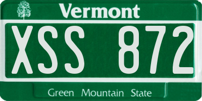 VT license plate XSS872