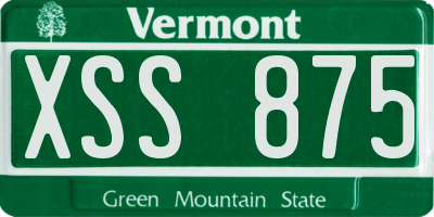 VT license plate XSS875