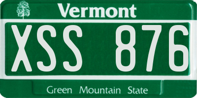 VT license plate XSS876
