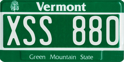 VT license plate XSS880