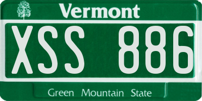 VT license plate XSS886