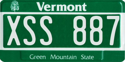 VT license plate XSS887