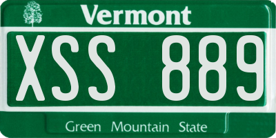 VT license plate XSS889