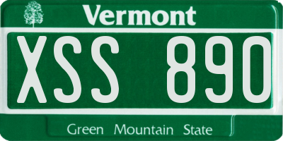 VT license plate XSS890