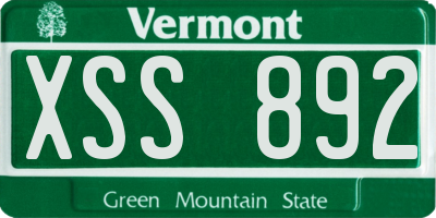 VT license plate XSS892