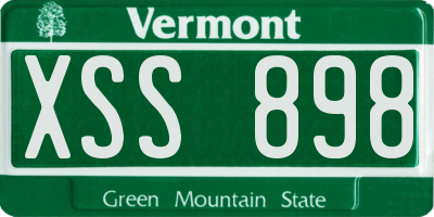 VT license plate XSS898