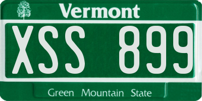 VT license plate XSS899