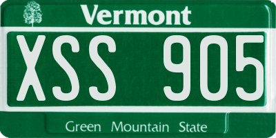 VT license plate XSS905
