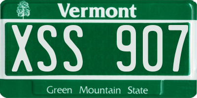 VT license plate XSS907