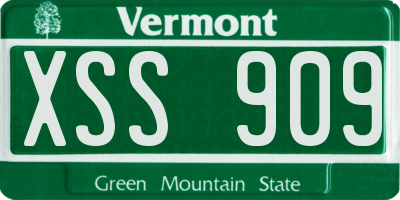 VT license plate XSS909