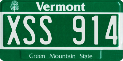 VT license plate XSS914