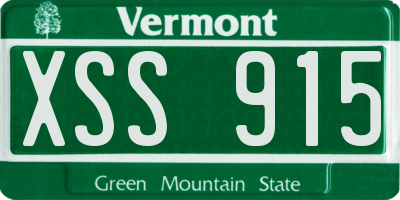 VT license plate XSS915