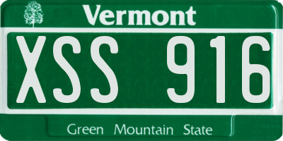 VT license plate XSS916