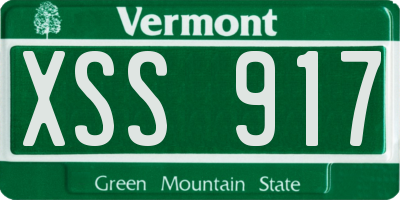 VT license plate XSS917