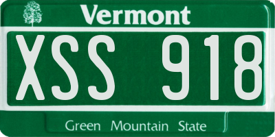 VT license plate XSS918