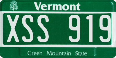 VT license plate XSS919
