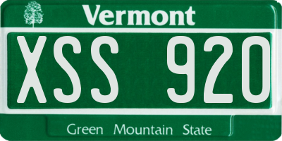 VT license plate XSS920
