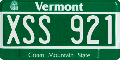 VT license plate XSS921