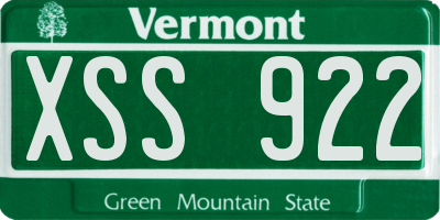 VT license plate XSS922