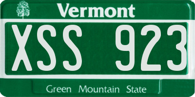 VT license plate XSS923