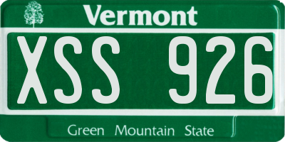 VT license plate XSS926