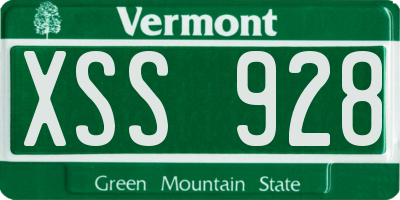 VT license plate XSS928