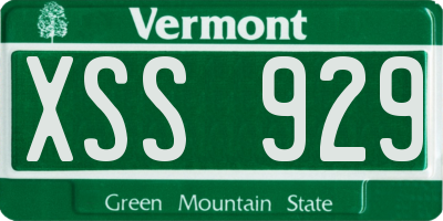 VT license plate XSS929