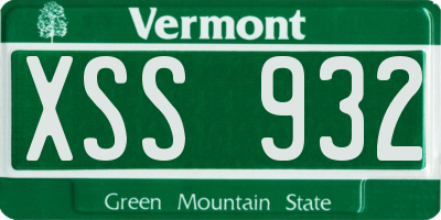 VT license plate XSS932