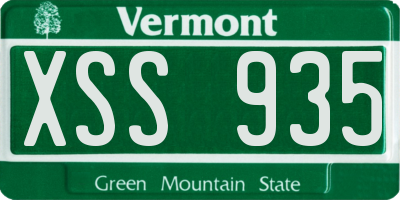 VT license plate XSS935