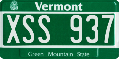 VT license plate XSS937