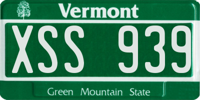 VT license plate XSS939