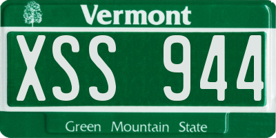 VT license plate XSS944