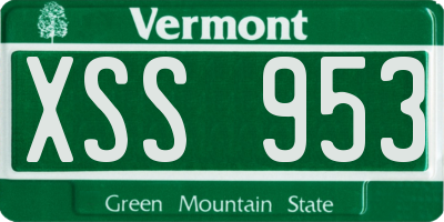 VT license plate XSS953