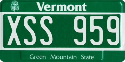 VT license plate XSS959
