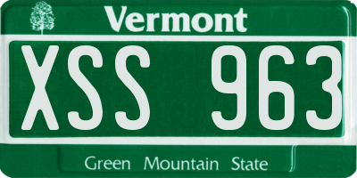 VT license plate XSS963