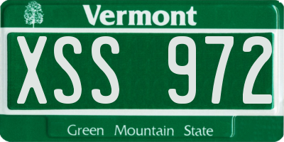 VT license plate XSS972