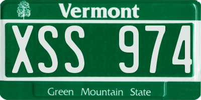 VT license plate XSS974