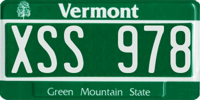 VT license plate XSS978